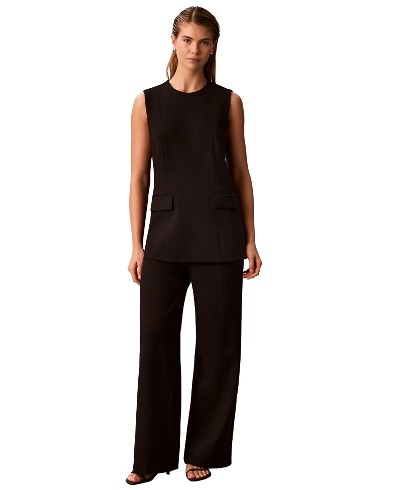 Calvin Klein Women's High-Waist Straight-Leg Pull-On Pants