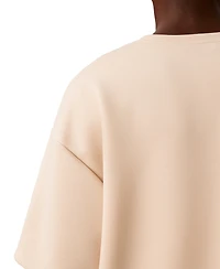 Calvin Klein Women's Boxy Tee Soft Scuba Short-Sleeve Sweater
