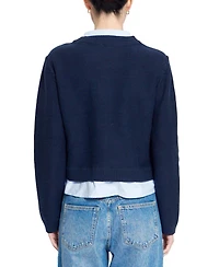 Central Park West Women's Coen Towfer Cotton-Blend Cropped Cardigan