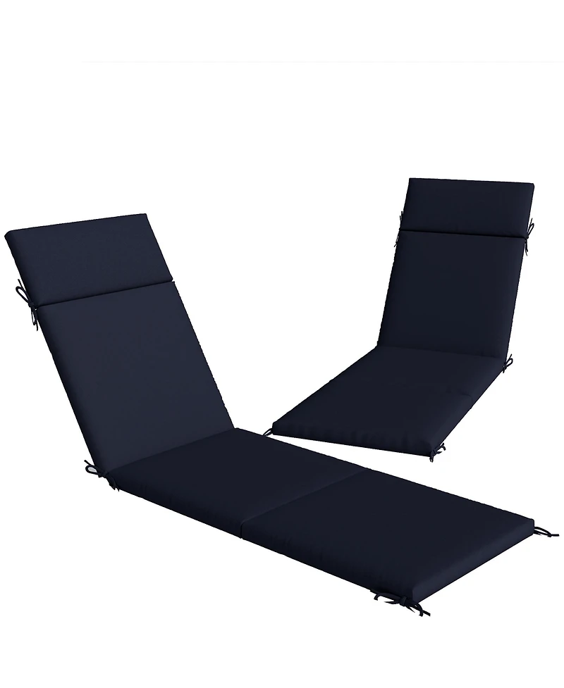 Outsunny Outdoor Chaise Lounge Cushions Set of 2 with Ties,