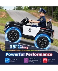 Hongge 24V 2-Seater Kids Ride-On Police Car with 4WD and Remote Control, Ages 3-8