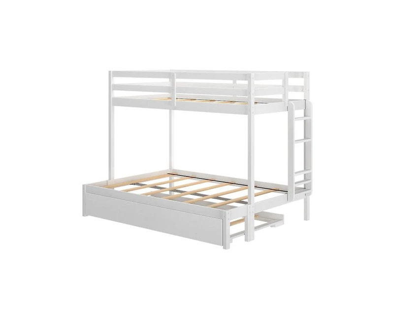 Grain & Grove Bear Plywood Twin/Full Bunk with Trundle