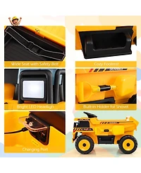 Hongge 24V Construction Truck with Remote Control Ride-On, Ages 3-8