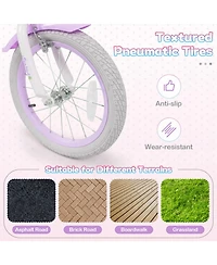 Hongge 16-Inch Girls Bike with Mermaid Streamers and Training Wheels, Ages 4-7