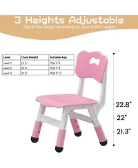 homfan 2 Pack Adjustable Kids Chairs, 3 Level Height, Ergonomic Back, Anti Slip Pads, Ages 2 to 12