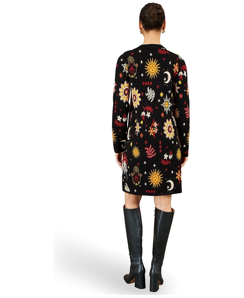 Yumi Women's Cosmic Intarsia Knitted Dress