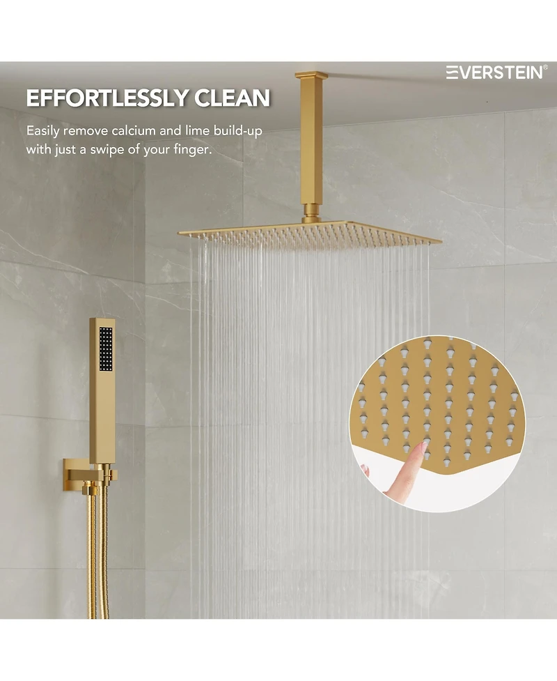 Everstein Pressure Balanced 10" Rainfall Shower System Dual Rain Heads