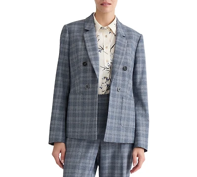 Jones New York Petite Plaid Double-Breasted Blazer