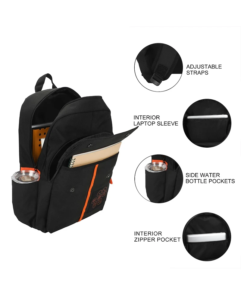 Dragon Ball Z Goku Symbols Black 17.5" Adult Commuter Backpack