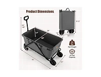 Mountaintop Collapsible Folding Wagon Cart with Adjustable Handlebar