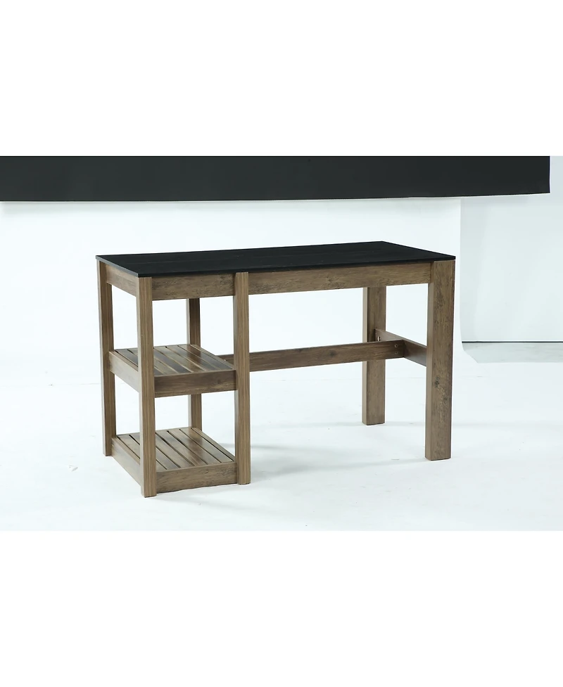 Tribesigns Kitchen Island with Storage,Open Shelving Bar Table with Large Worktop
