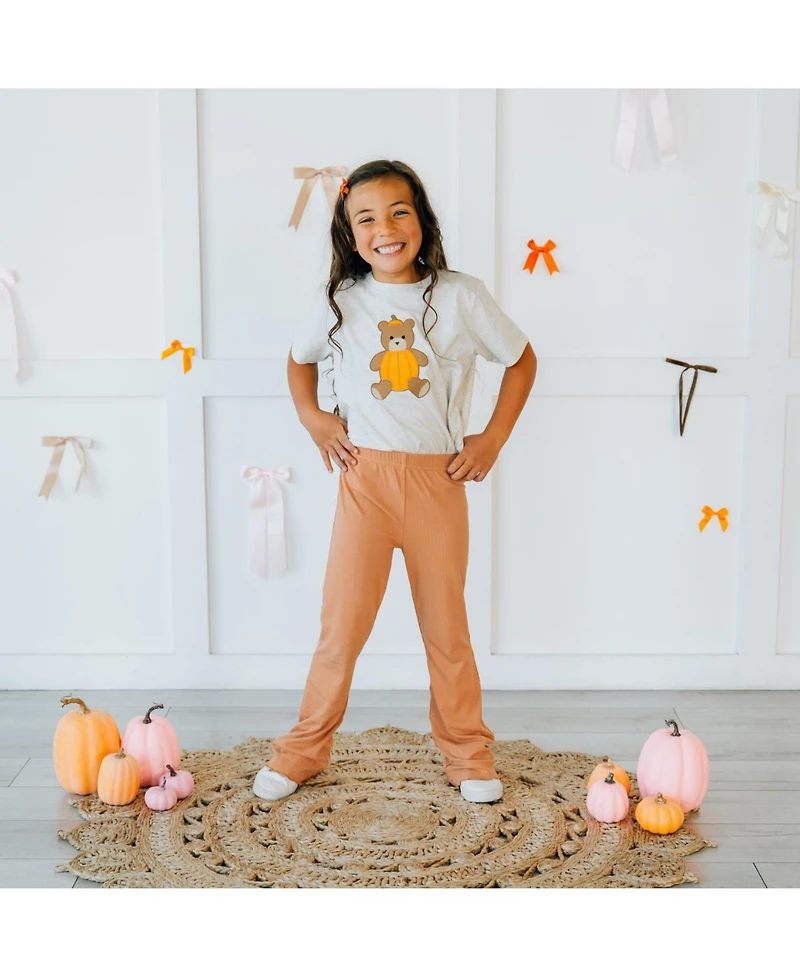 Sweet Wink Big Boys Pumpkin Teddy Bear Patch Short Sleeve T-Shirt