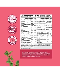 Nature's Craft Women's Fertility Supplement Prenatal Multivitamins,Choline Inositol Folate Chasteberry CoQ10 Blend,Promote Faster Conception,180 Count