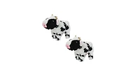 Mighty Jr Farm Cow 2 Pack , Durable Plush Squeaky Dog Toy