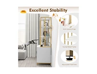 Ruie Cat Litter Box Enclosure 61 in Tall Hidden Litter Cabinet with 3 Tier Shelves