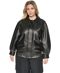 Levi's Plus Relaxed-Fit Faux Leather Bomber Jacket