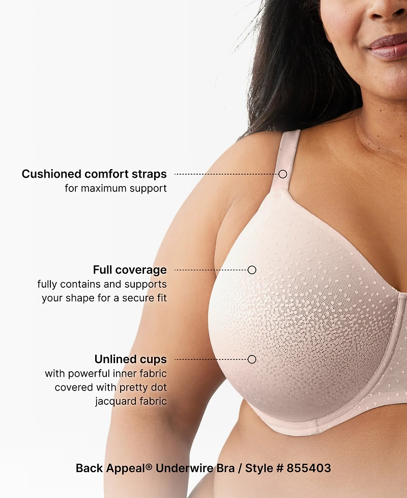 Wacoal Plus Back Appeal H-k Cup Underwire Bra 855403