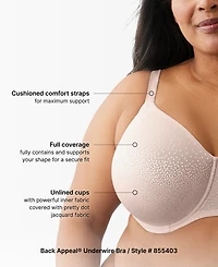 Wacoal Plus Back Appeal H-k Cup Underwire Bra 855403
