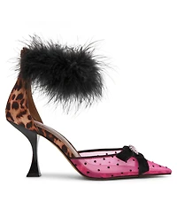 Betsey Johnson Women's Cherie Feathered Slip-On Pumps