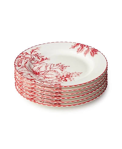 Certified International Crimson Noel Salad Plates, Set of 6