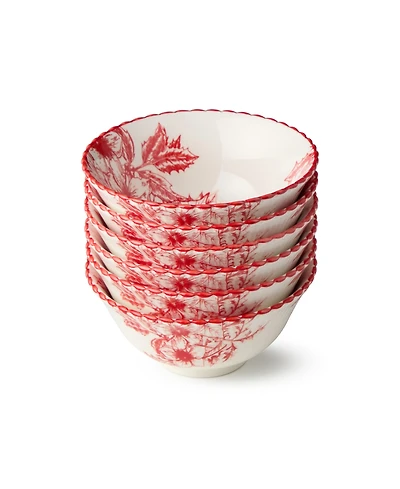 Certified International Crimson Noel All-Purpose Bowls, Set of 6