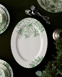 Certified International Winter Evergreen Oval Platter