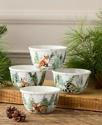 Certified International Winter Cabin Ice Cream Bowls, Set of 4