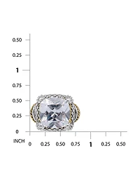 Macy's Cushion Cut Cubic Zirconia Oxidized Accents Statement Ring