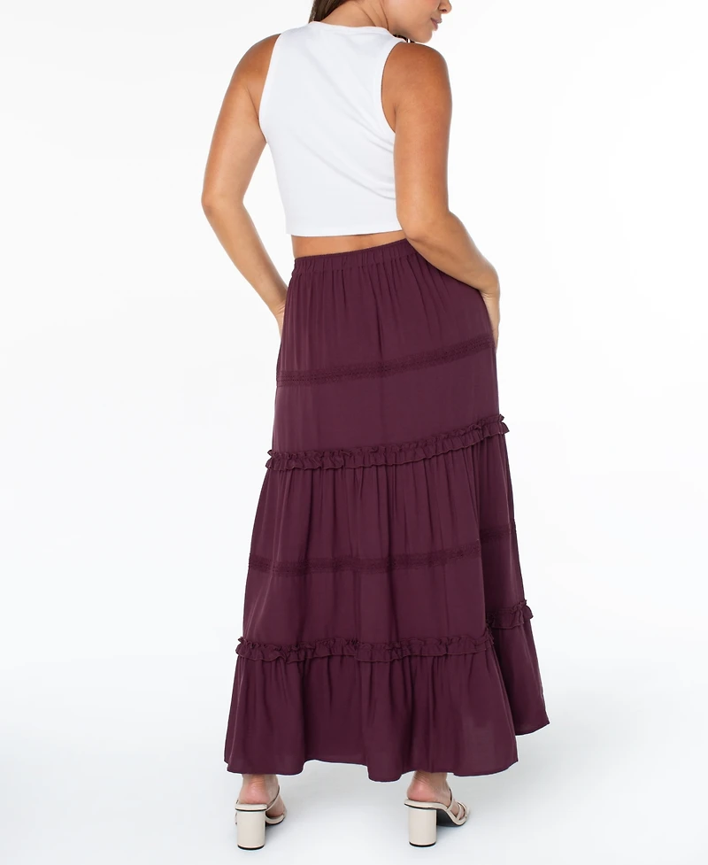 Celebrity Pink Juniors' Tiered Pull-On Maxi Skirt