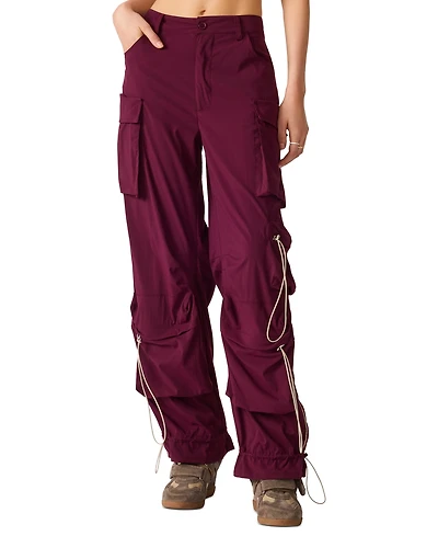 Steve Madden Women's Jacey Cargo Wide-Leg Mid-Rise Pants