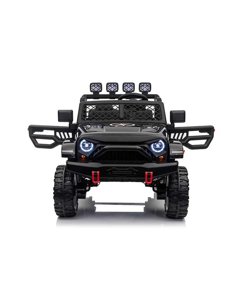 Yobtop 24V 7Ah 2-Seater Remote-Control 4WD Ride-On Jeep, Ages 3+
