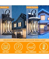 Asagikoiai 18" Dusk to Dawn Outdoor Wall Lantern, 3-Mode Motion Sensor Exterior Fixture