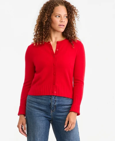 On 34th Women's Cashmere Cropped Shrunken Crew Cardigan, Macy's Exclusive
