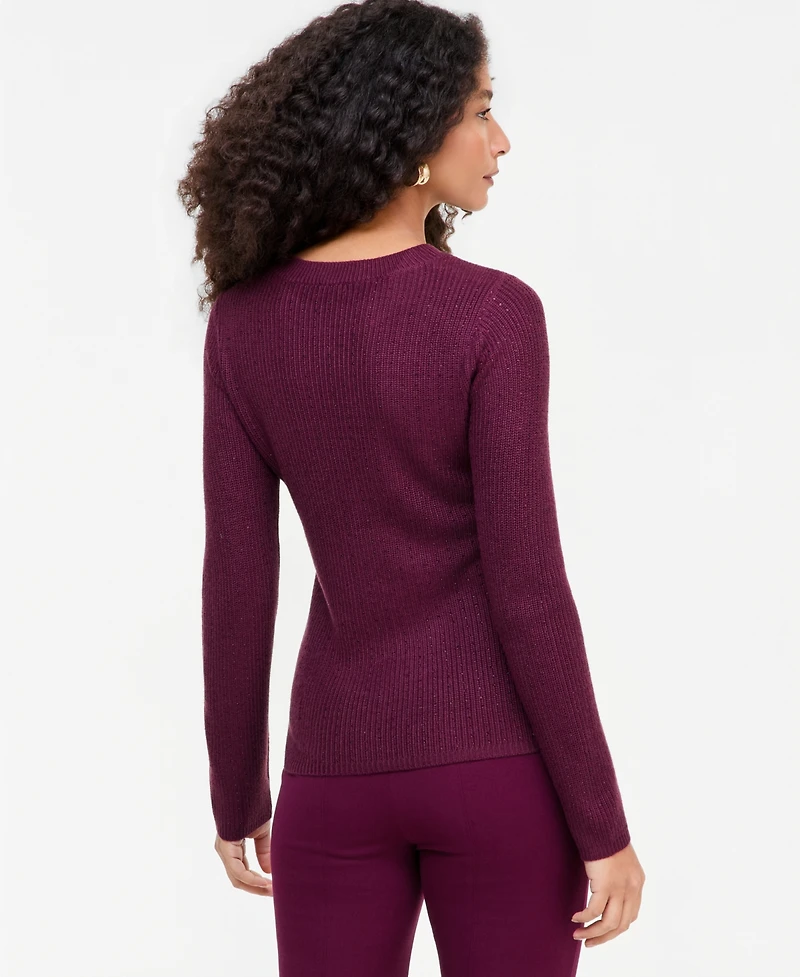 I.n.c. International Concepts Women's Rhinestone Rib Sweater, Macy's Exclusive