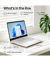 Hp Essential 14" Hd Laptop, Intel N-Series N150, Intel Graphics, 4GB Ram, 128GB eMMC, Wi-Fi 6, Windows 11 Home, Rose