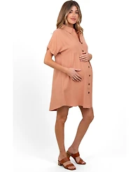 Pinkblush Women's Sand Dolman Sleeve Linen Shirt Dress