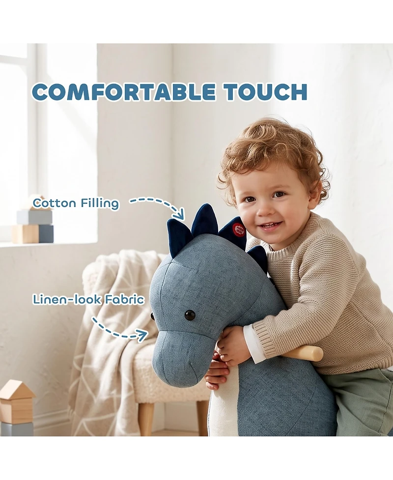 Qaba Baby Rocking Horse, Dinosaur Kids Ride on Horse with Realistic Sound
