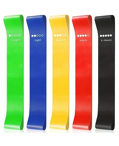 Sevorley Loop Resistance Bands Set, 5-Pack Tpe Exercise Bands with 5 Resistance Levels for Fitness, Yoga and Strength Training
