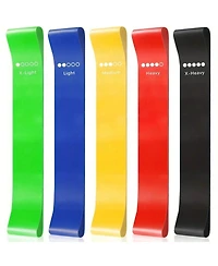 Sevorley Loop Resistance Bands Set, 5-Pack Tpe Exercise Bands with 5 Resistance Levels for Fitness, Yoga and Strength Training