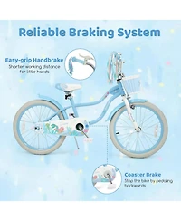 Hongge 20-Inch Kids Bike with Adjustable Saddle, Front Basket & Enclosed Chain Case, 200 lbs Capacity, Ages 8+