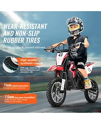 Hongge Kids Electric Ride On Motorcycle 36V Reaching 15.5 mph with Treaded Tires and Dual Brakes Ages 14+