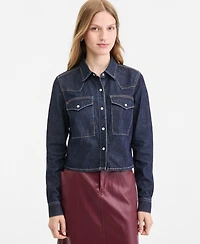 On 34th Women's Cropped Denim Western Shirt, Macy's Exclusive