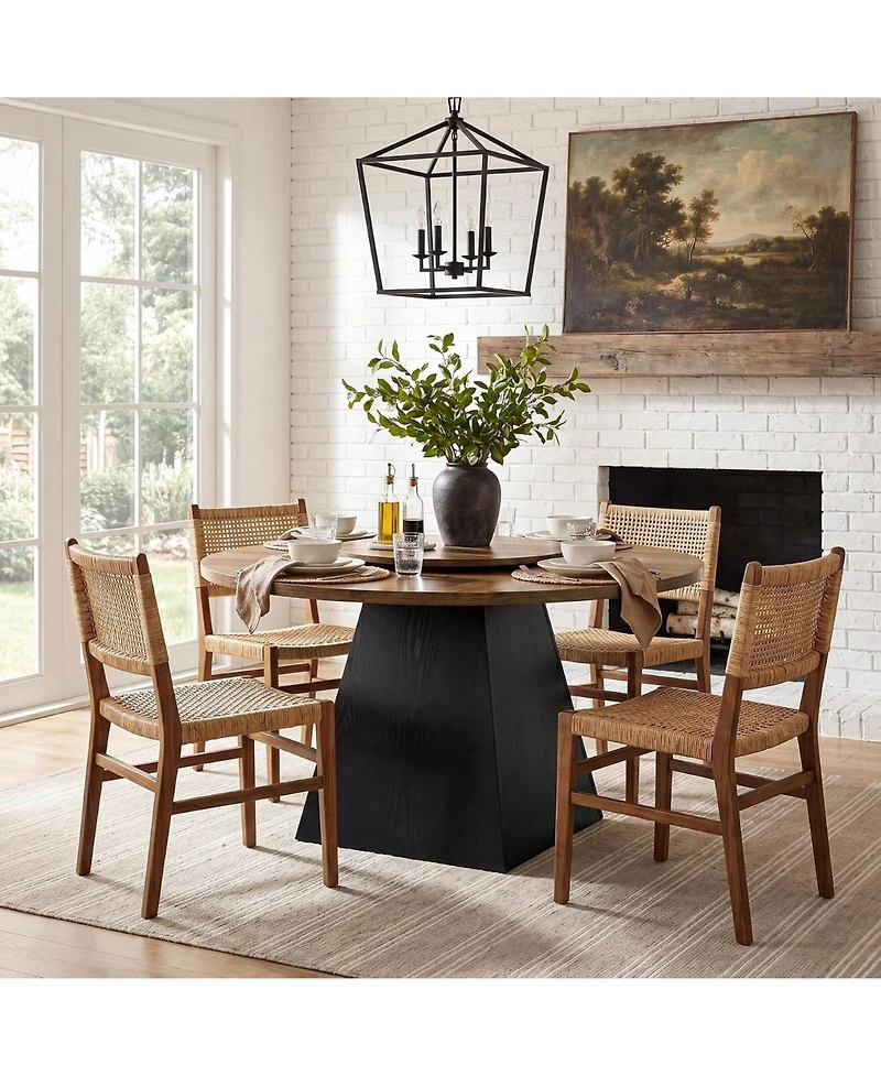Tribesigns 47.24" Round Dining Table with Detachable Lazy Susan