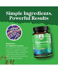 Nature's Craft Magnesium Complex Supplement with Magnesium Oxide and Magnesium Citrate, 60 Capsules