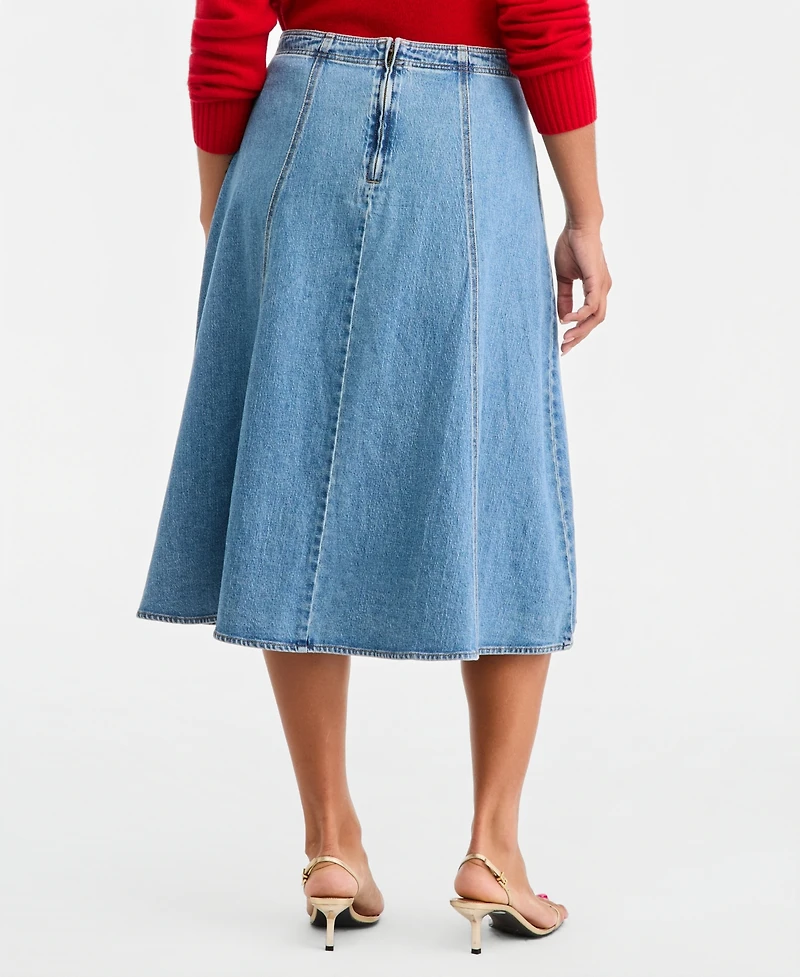 On 34th Women's Denim A-Line Midi Skirt, Macy's Exclusive