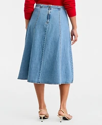 On 34th Women's Denim A-Line Midi Skirt, Macy's Exclusive