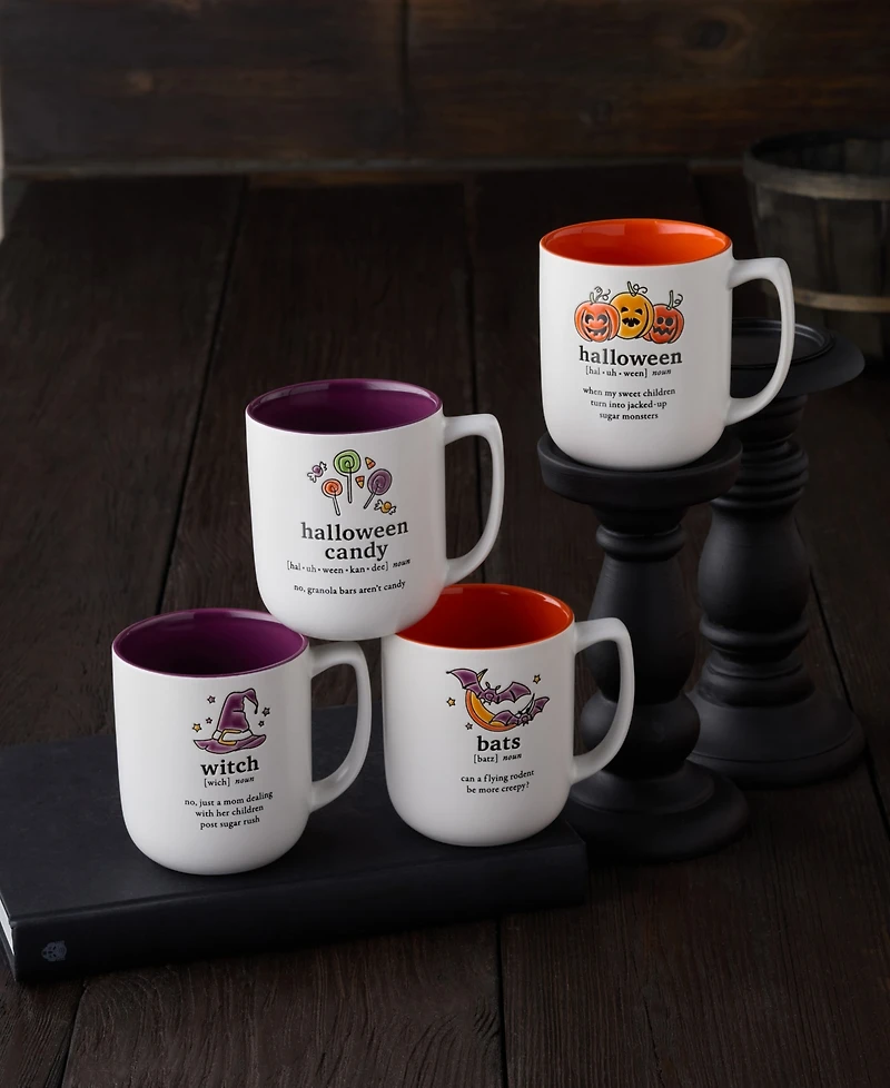 Certified International Halloween Words Mugs, Set of 4