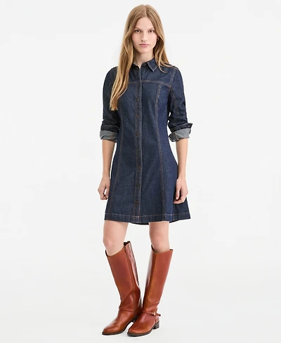 On 34th Women's Denim Long-Sleeve Mini Dress, Macy's Exclusive