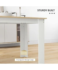 Homcom 47" Modern Dining Table for 4-6 People Kitchen Table, and