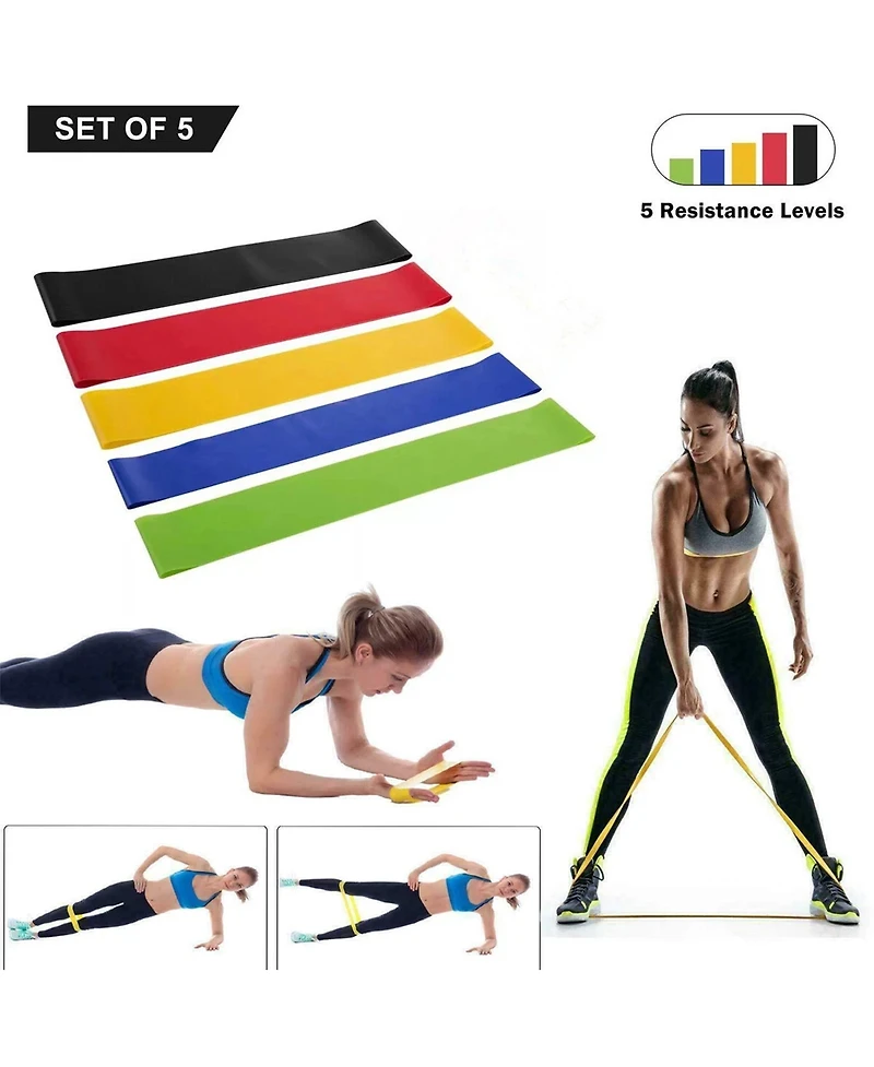 Sevorley Loop Resistance Bands Set, 5 Levels Tpe Exercise Bands with Carry Bag for Yoga, Strength Training, Fitness and Physical Therapy